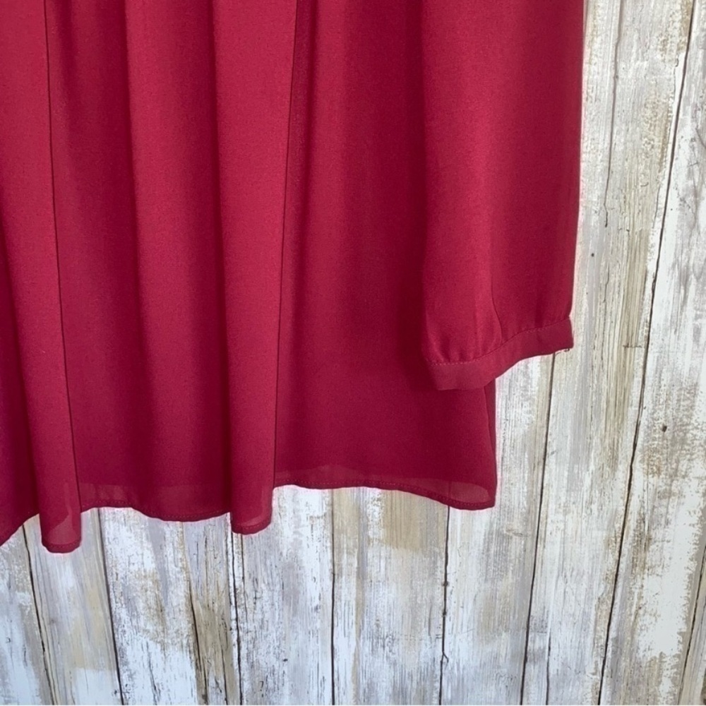 Loft Maroon Sheer Blouse - Picture 3 of 4
